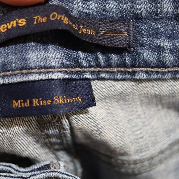 Levi’s Mid Rise Skinny Leg Jeans Women’s Blue Denim Size 10M – Made in Mexic - Picture 10 of 13